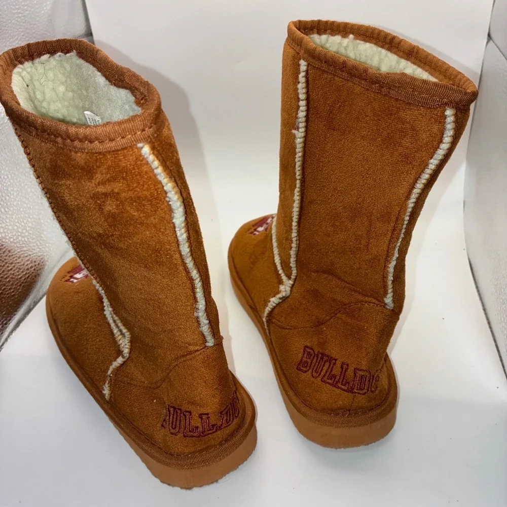 Mississippi State Bulldogs Women S 5/6 Faux Suede Shearling‎ Boots M State Brown